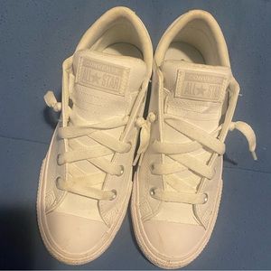White low top leather converse